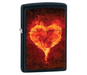 Zippo Hearts Black Matte Lighter (Zippo Hearts Black Matte Lighter)