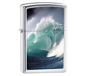 Zippo High Polish Chrome Wave Curl Lighter (Zippo High Polish Chrome Wave Curl Lighter)