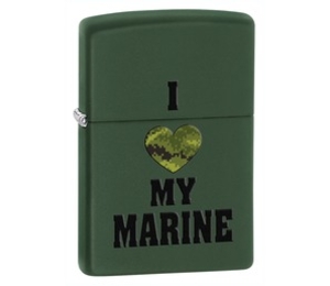 Zippo I Love My Marine Green Matte Lighter (Zippo I Love My Marine Green Matte Lighter)