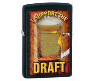 Zippo I Support The Draft Black Matte Lighter (28294) (Zippo I Support The Draft Black Matte Lighter (28294))
