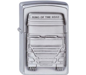 Zippo King Of The Road Brushed Chrome Lighter (1300176) (Zippo King Of The Road Brushed Chrome Lighter (1300176))