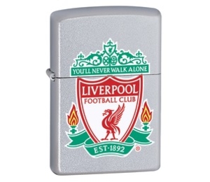 Zippo Liverpool FC Official Printed Crest Satin Chrome Lighter