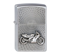 Zippo Motorbike Emblem Brushed Chrome Lighter (2000225) (Zippo Motorbike Emblem Brushed Chrome Lighter (2000225))