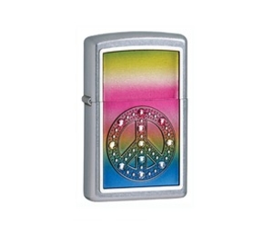 Zippo Peace For All Emblem Street Chrome Lighter (Zippo Peace For All Emblem Street Chrome Lighter)