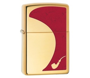 Zippo Pipe Lighter Red High Polished Brass Lighter (Zippo Pipe Lighter Red High Polished Brass Lighter)