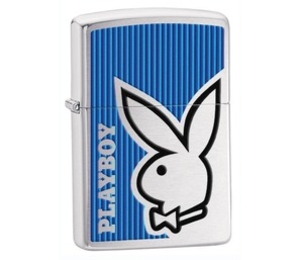 Zippo Playboy Bunny Blue Brushed Chrome Lighter (28261) (Zippo Playboy Bunny Blue Brushed Chrome Lighter (28261))