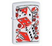 Zippo Rolling Dice White Matte Lighter (28031) (Zippo Rolling Dice White Matte Lighter (28031))