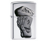 Zippo Surprise Card Trick Emblem High Polish Chrome Lighter (1310.004) (Zippo Surprise Card Trick Emblem High Polish Chrome Lighter (1310.004))