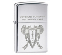 Zippo Veteran Forever High Polished Chrome Lighter (28054) (Zippo Veteran Forever High Polished Chrome Lighter (28054))