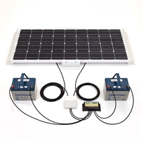 Biard 100W White Solar Panel Kit with End/Side Mounts,  10A Dual Battery Charge Controller,  5m Extension Cables & Branch Connectors