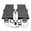 Biard 200W Black Solar Panel Kit with End/Side Mounts,  20A Dual Battery Charge Controller & 5m Extension Cables