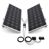 Biard 200W Silver Solar Panel Kit with Adjustable Frame,  20A Charge Controller,  5m Extension Cables & Branch Connectors