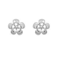 5 Heart Flower Rhodium Plated Blossom Copenhagen Studs