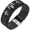 Embossed Leather Cross Bracelet