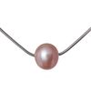Extendable Box Chain Purple 8mm Freshwater Pearl Jersey Pearl Necklace