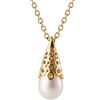 Extendable Gold Plated 11-12mm Muse Pearl Jersey Pearl Pendant