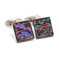 Red Feuille Cufflinks