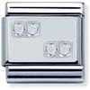 Silver Chequer Pave Symbol with CZ Nomination Charm