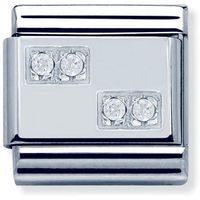 Silver Chequer Pave Symbol with CZ Nomination Charm