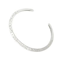 Silver Cherished Heart Bangle