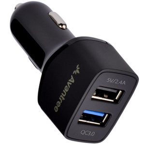 Avantree 5.4A Dual USB Quick Car Charger - Black