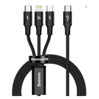Baseus Rapid Series 3-in-1 Fast Charging Data Cable Type-C to C+L+C PD