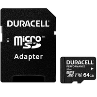 Duracell Performance 64GB Micro SD Card (SDXC) UHS-I U1 + Adapter