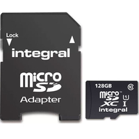 Integral 128GB Micro SD Card (SDXC) UHS-I U1 + Adapter - 80MB/s