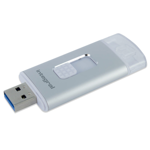 Integral 16GB MoreStor USB 3.0 Lightning Dual Connector Flash Drive - Silver