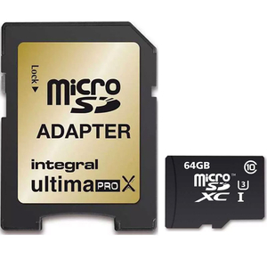 Integral 64GB Ultima PRO X Micro SD Card (SDXC) UHS-I U3 + Adapter - 95MB/s