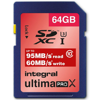 Integral 64GB UltimaPRO X SD Card (SDXC) UHS-I U3 - 95MB/s