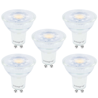 Integral GU10 LED Glass Bulb PAR16 5.6W (56W) 4000K (Cool White) Dimmable Lamp - 5 Pack