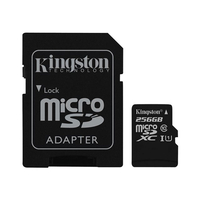 Kingston 256GB Micro SD Card (SDXC) + Adapter - 45MB/s