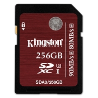 Kingston 256GB SD Card (SDXC) UHS-I U3 - 90MB/s