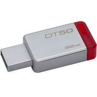 Kingston 32GB DataTraveler DT50 USB 3.0 Flash Drive - 110MB/s - Metal/Red