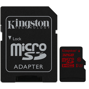 Kingston 32GB Micro SD Card (SDHC) UHS-I U3 + Adapter - 90MB/s