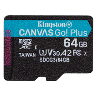 Kingston 64GB Canvas Go Plus microSD Card (SDXC) A2 V30 Card C10 U3 -