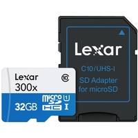 Lexar 32GB High-Performance Micro SD Card (SDHC) + Adapter - 45MB/s