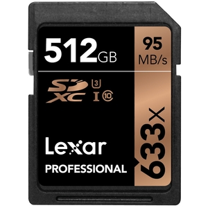 Lexar 512GB Professional SD Card (SDXC) UHS-I U3 - 95MB/s