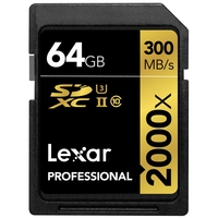 Lexar 64GB Professional SD Card (SDXC) UHS-II U3 - 300MB/s