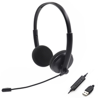 PC Noise Reduction Lightweight Computer Headset for Skype,  MS team,  ZOOM,  Webinar,  PC - Black