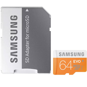 Samsung 64GB EVO Micro SD Card (SDXC) + Adapter - 45MB/s