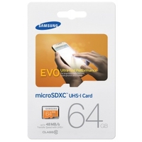 Samsung 64GB Evo Micro SDXC UHS-I U1 Class 10 - 48 MB/s