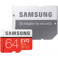 Samsung 64GB Evo Plus Micro SD Card (SDXC) UHS-I U1 + Adapter - 100MB/s