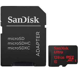 SanDisk 128GB Ultra Micro SD Card (SDXC) UHS-I + Adapter - 80MB/s