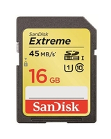 SanDisk 16GB Extreme SD Card (SDHC) 45MB/s - Class 10