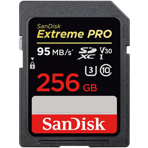 SanDisk 256GB Extreme PRO V30 SD Card (SDXC) UHS-I U3 - 95MB/s