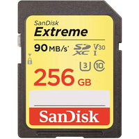 SanDisk 256GB Extreme V30 SD Card (SDXC) UHS-I U3 - 90MB/s