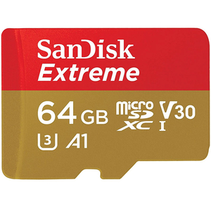 SanDisk 64GB Extreme V30 Action Camera Micro SD Card (SDXC) UHS-I U3 - 100MB/s