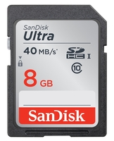 SanDisk 8GB Ultra SD Card (SDHC) - 40MB/s